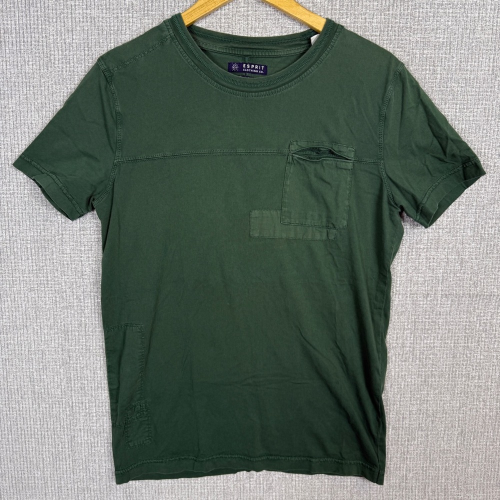 Esprit Clothing Co. T-Shirt Regular Fit Pocket Green Mens Size L‎ 90s Y2K Preppy